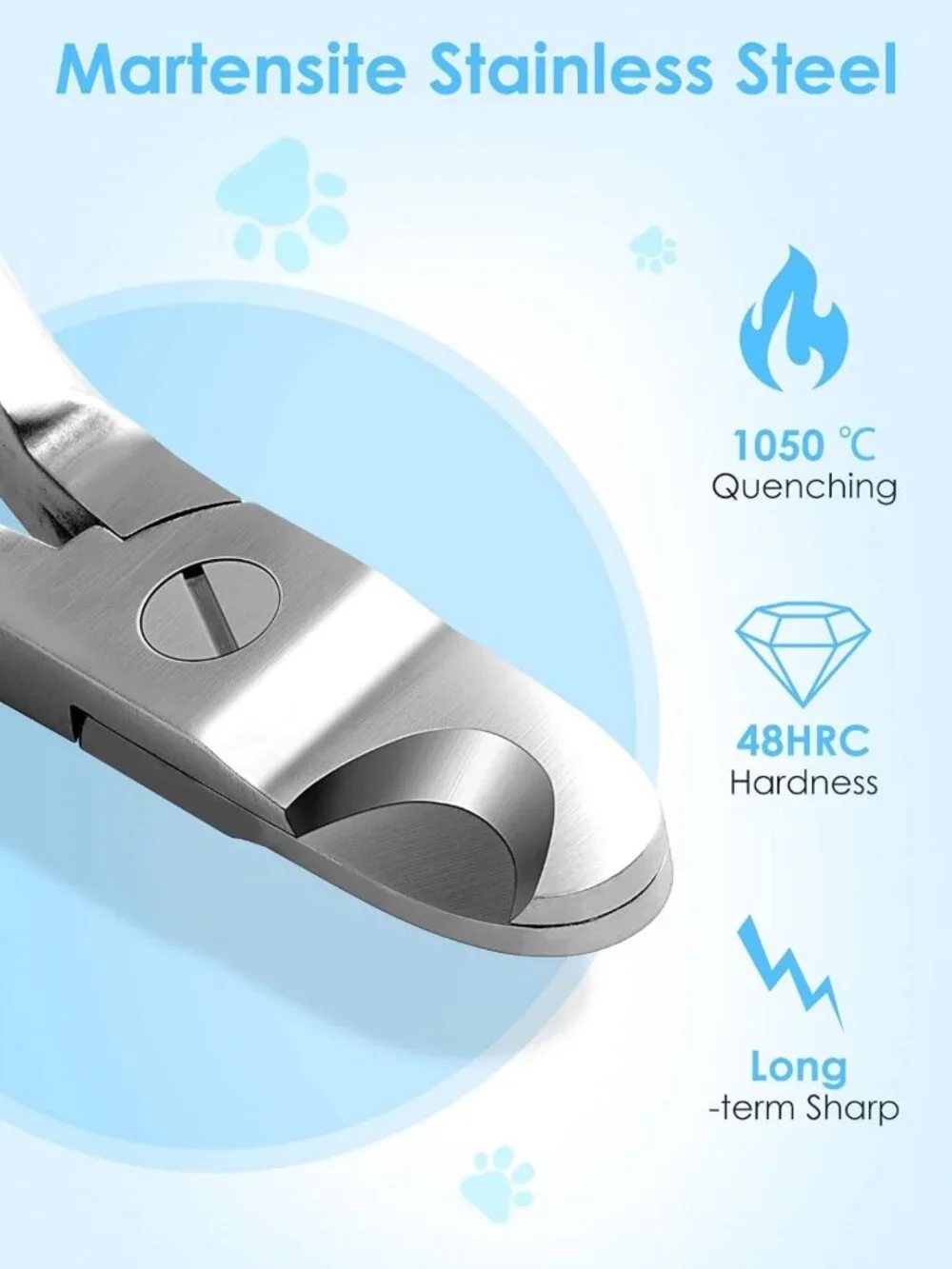 Heavy Duty Dog Nail Clippers for Large Breeds & Thick Nails - Professional
